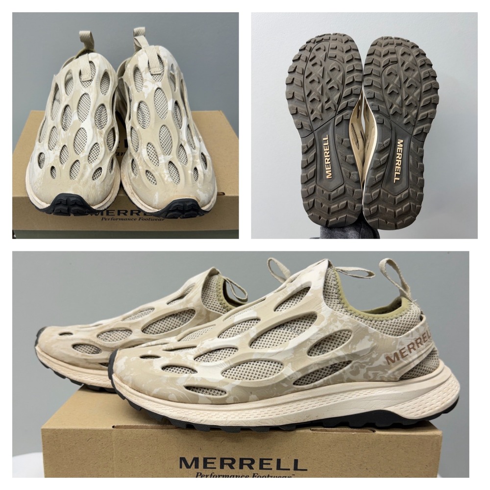 Merrell Hydro Runner Moc Mens Shoes Oyster Ivory Tan Beige J067025 Size 9